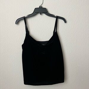 Black velvet cowl neck top